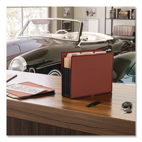 Tuff Poly File Pockets, 5.25" Expansion, Letter Size, Redrope, 2/box
