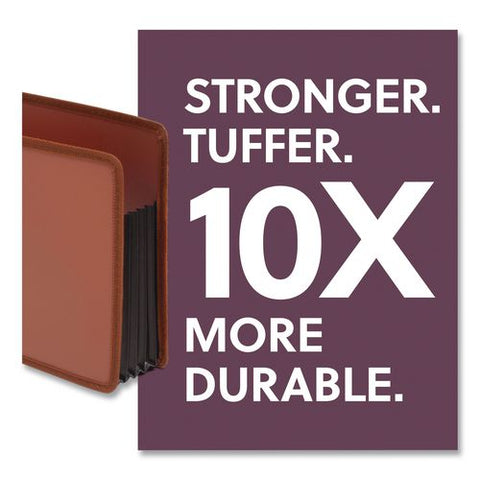 Tuff Poly File Pockets, 5.25" Expansion, Letter Size, Redrope, 2/box