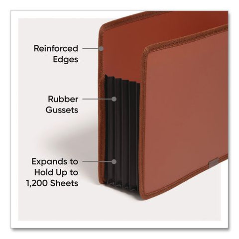 Tuff Poly File Pockets, 5.25" Expansion, Letter Size, Redrope, 2/box