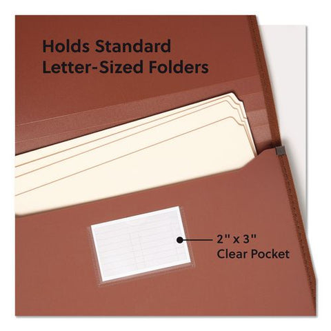 Premium Poly Expanding Wallet, 5.25" Expansion, Elastic Closure, Letter Size, Redrope