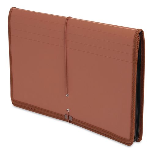 Tuff Premium Poly Expanding Wallet, 5.25" Expansion, Elastic Closure, Legal Size, Redrope
