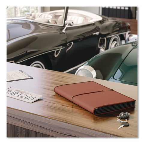 Tuff Premium Poly Expanding Wallet, 5.25" Expansion, Elastic Closure, Legal Size, Redrope