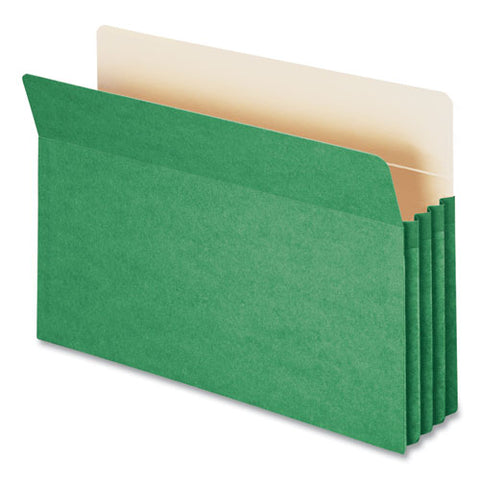 Colored File Pockets, 3.5" Expansion, Legal Size, Green