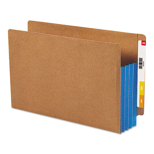 Redrope Drop-front End Tab File Pockets, Fully Lined 6.5" High Gussets, 3.5" Expansion, Legal Size, Redrope/blue, 10/box