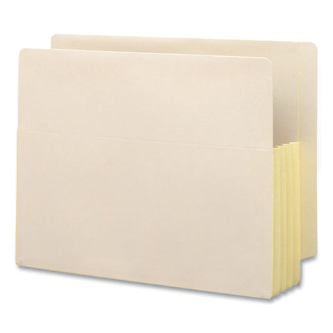 Manila End Tab File Pockets With Tear Resistant Gussets, 3.5" Expansion, Letter Size, Manila, 10/box