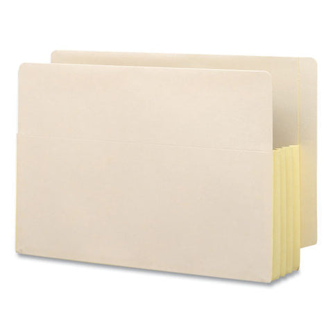 Manila End Tab File Pockets With Tear Resistant Gussets, 3.5" Expansion, Legal Size, Manila, 10/box