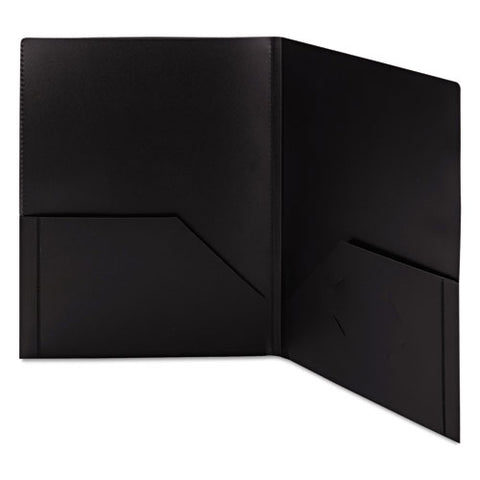 Frame View Poly Two-pocket Folder, 100-sheet Capacity, 11 X 8.5, Clear/black, 5/pack