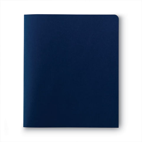 Two-pocket Folder, Textured Paper, 100-sheet Capacity, 11 X 8.5, Dark Blue, 25/box