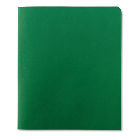 Two-pocket Folder, Textured Paper, 100-sheet Capacity, 11 X 8.5, Green, 25/box