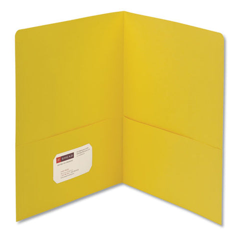 Two-pocket Folder, Textured Paper, 100-sheet Capacity, 11 X 8.5, Yellow, 25/box