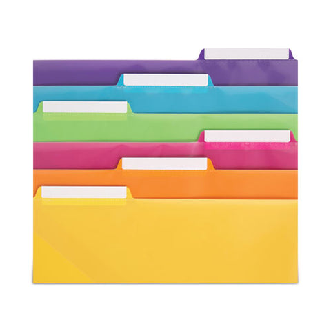 Three-ring Binder Poly Index Dividers With Pocket, 1/3-cut Tabs, 11.25 X 9.75, Assorted Colors, 10 Sets