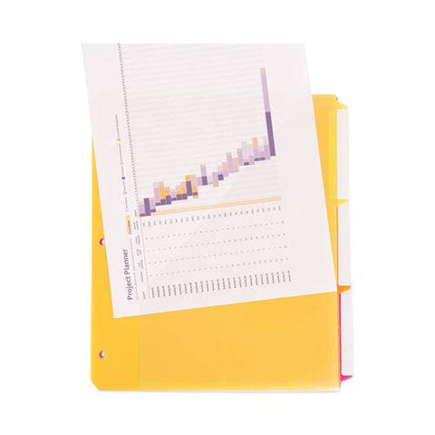 Three-ring Binder Poly Index Dividers With Pocket, 1/3-cut Tabs, 11.25 X 9.75, Assorted Colors, 10 Sets