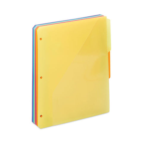 Three-ring Binder Poly Index Dividers With Pocket, 1/3-cut Tabs, 11.25 X 9.75, Assorted Colors, 10 Sets