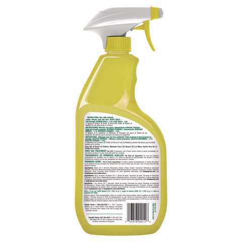 Industrial Cleaner And Degreaser, Concentrated, Lemon, 24 Oz Spray Bottle, 12/carton