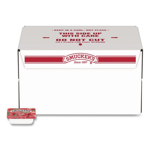 Jelly/jam Plastic Portion Control Cups, Strawberry, 0.5 Oz Cup, 200/carton