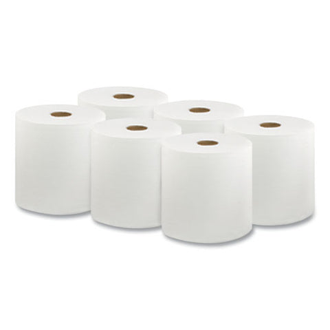 Hard Wound Roll Towel, 1-ply, 8" X 1,000 Ft, White, 6 Rolls/carton