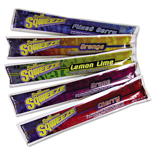 Sqweeze Freeze Pops, Assorted Flavors, 3 Oz Packets, 150/carton