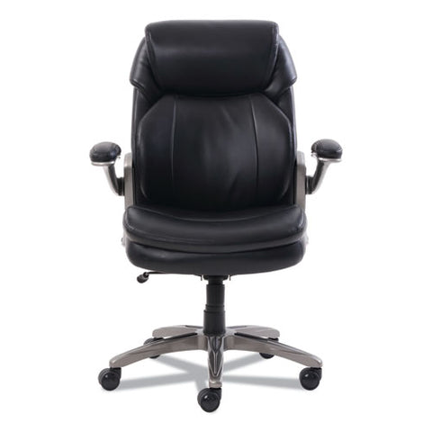 Cosset Mid-back Executive Chair, Supports Up To 275 Lb, 18.5" To 21.5" Seat Height, Black Seat/back, Slate Base