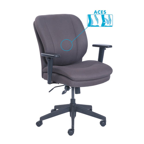 Cosset Ergonomic Task Chair, Supports Up To 275 Lb, 19.5" To 22.5" Seat Height, Gray Seat/back, Black Base