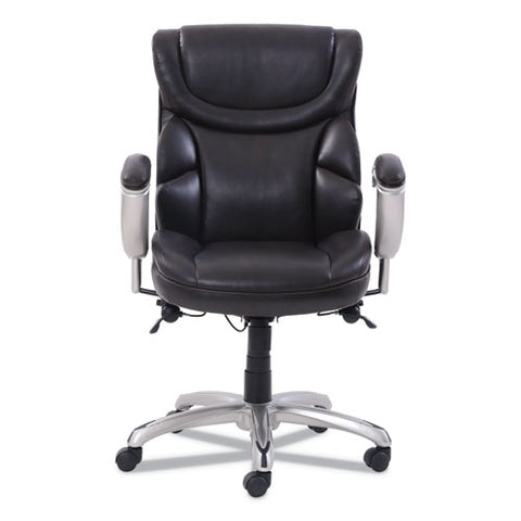 Emerson Task Chair, Supports Up To 300 Lb, 18.75" To 21.75" Seat Height, Brown Seat/back, Silver Base