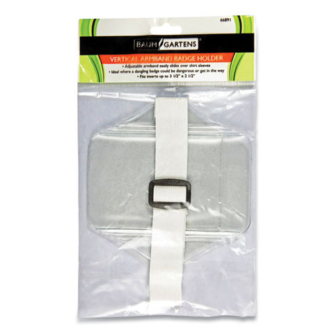 Armband Badge Holder, Vertical, 3.5 X 2.5, White