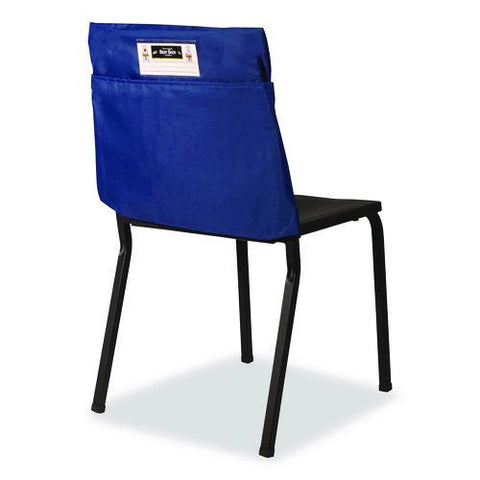 Elastic-back Seat Sack For Chairs 12" To 17" Wide, 11 X 16 X 14, Fabric, Blue