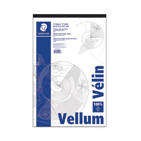 Mars Translucent Vellum Art And Drafting Paper, 16 Lb Bristol Weight, 11 X 17, Translucent, 50/pad