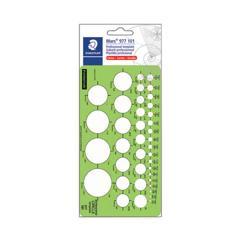 Templates, 39 Circles, 4 X 7.25, Green