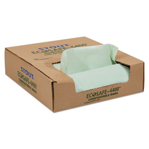 Ecosafe-6400 Bags, 30 Gal, 1.1 Mil, 30" X 39", Green, 48/box