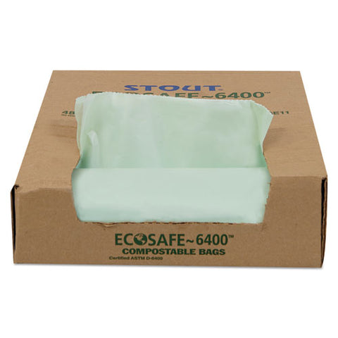 Ecosafe-6400 Bags, 30 Gal, 1.1 Mil, 30" X 39", Green, 48/box