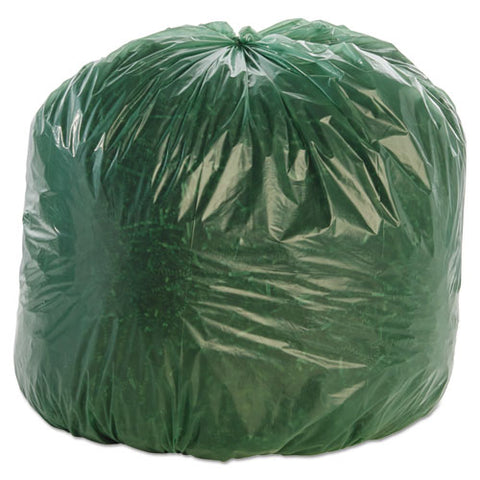 Controlled Life-cycle Plastic Trash Bags, 33 Gal, 1.1 Mil, 33" X 40", Green, 40/box