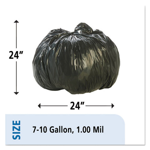 Total Recycled Content Plastic Trash Bags, 10 Gal, 1 Mil, 24" X 24", Black/brown, 250/carton