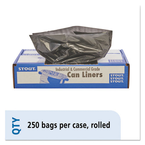 Total Recycled Content Plastic Trash Bags, 10 Gal, 1 Mil, 24" X 24", Black/brown, 250/carton