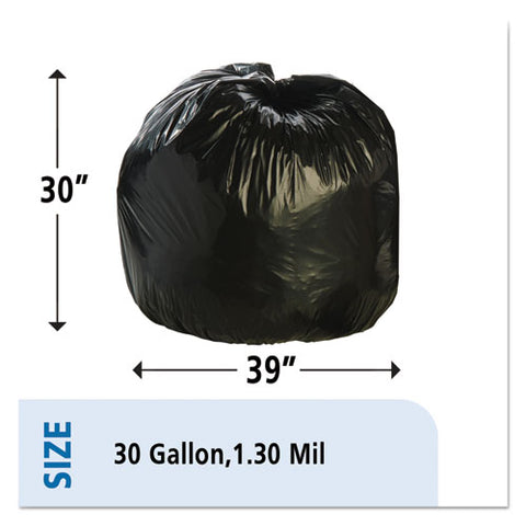 Total Recycled Content Plastic Trash Bags, 30 Gal, 1.3 Mil, 30" X 39", Black/brown, 100/carton