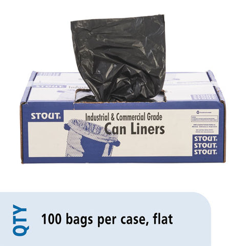 Total Recycled Content Plastic Trash Bags, 60 Gal, 1.5 Mil, 36" X 58", Black/brown, 100/carton