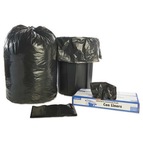 Total Recycled Content Plastic Trash Bags, 65 Gal, 1.5 Mil, 50" X 51", Black/brown, 100/carton