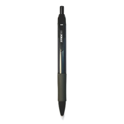 Striderio Gel Pen, Retractable, Medium 0.7 Mm, Black Ink, Translucent Black Barrel, 12/box