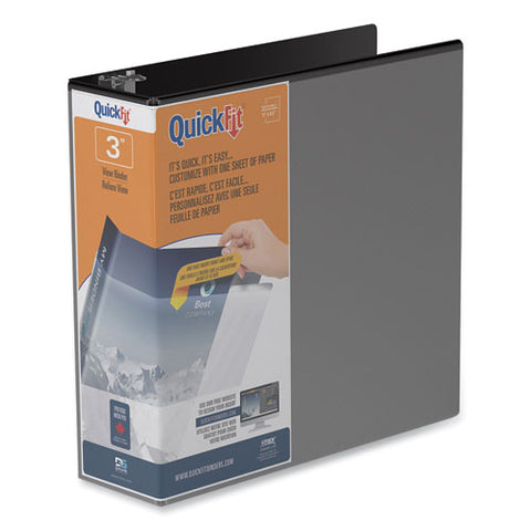 Quickfit D-ring View Binder, 3 Rings, 2" Capacity, 11 X 8.5, Black