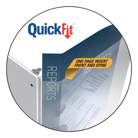 Quickfit Ledger D-ring View Binder, 3 Rings, 3" Capacity, 11 X 17, White