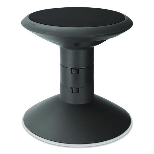 Wiggle Stool, Backless, Supports Up To 250 Lbs, 12" To 18" Seat Height, Black Seat, Black Base