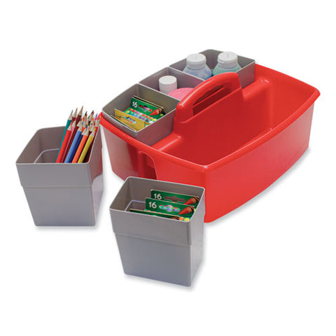 Large Caddy With Sorting Cups, Red, 2/carton