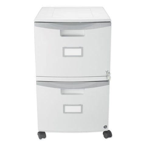 Two-drawer Mobile Filing Cabinet, 2 Legal/letter-size File Drawers, Gray, 14.75" X 18.25" X 26"