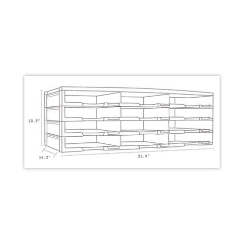 Storex Literature Organizer, 12 Compartments, 10.63 X 13.3 X 31.4, Black