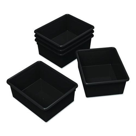 Storage Tray, Deep, 2 Gal, 10.65" X 10.65" X 5.2", Black, 5/pack
