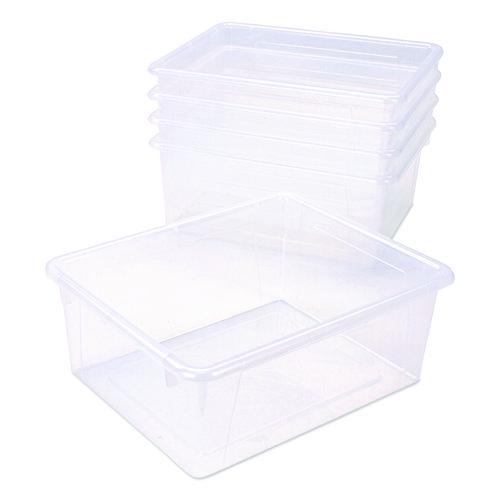 Storage Tray, Deep, 2 Gal, 10.65" X 10.65" X 5.2", Clear, 5/pack
