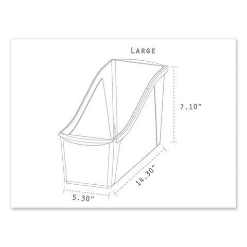 Interlocking Book Bins With Clear Label Pouches, 4.75" X 12.63" X 7", Assorted Colors, 5/pack