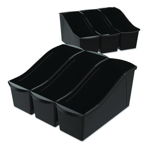 Large Book Bin,  2 Gal, 5.3" X 14.3" X 7", Black, 6/pack