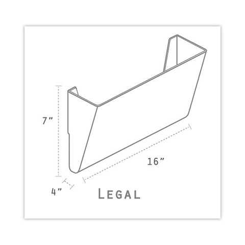 Wall File, 3 Sections, Legal Size 16" X 4" X 14", Clear, 3/set