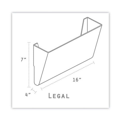 Wall File, 3 Sections, Legal Size, 16" X 4" X 14", Smoke, 3/set