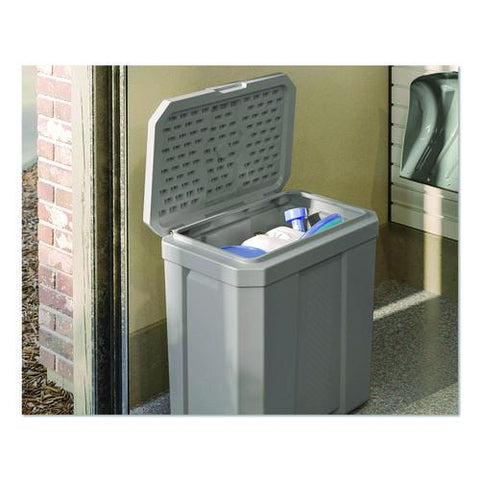 Salt Box, 28 Gal, 23.75 X 15.75 X 23.75. Dove Gray